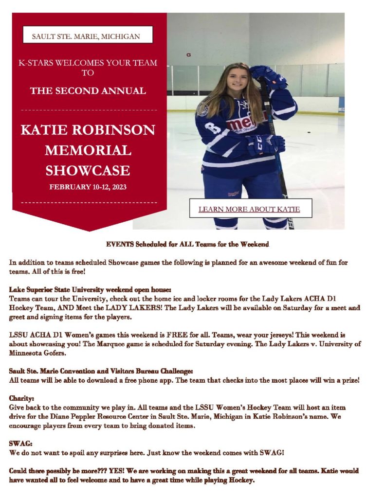 katie robinson memorial showcase infographic